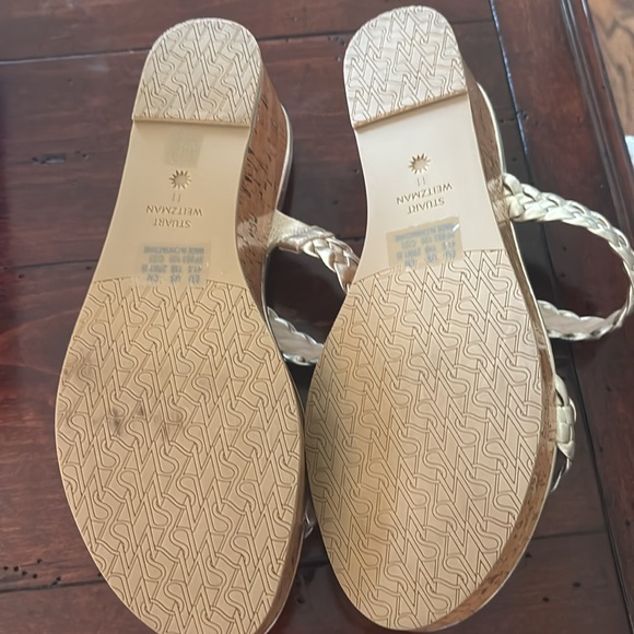 Woven summer slide wedge. Metallic silver - Picture 2 of 4